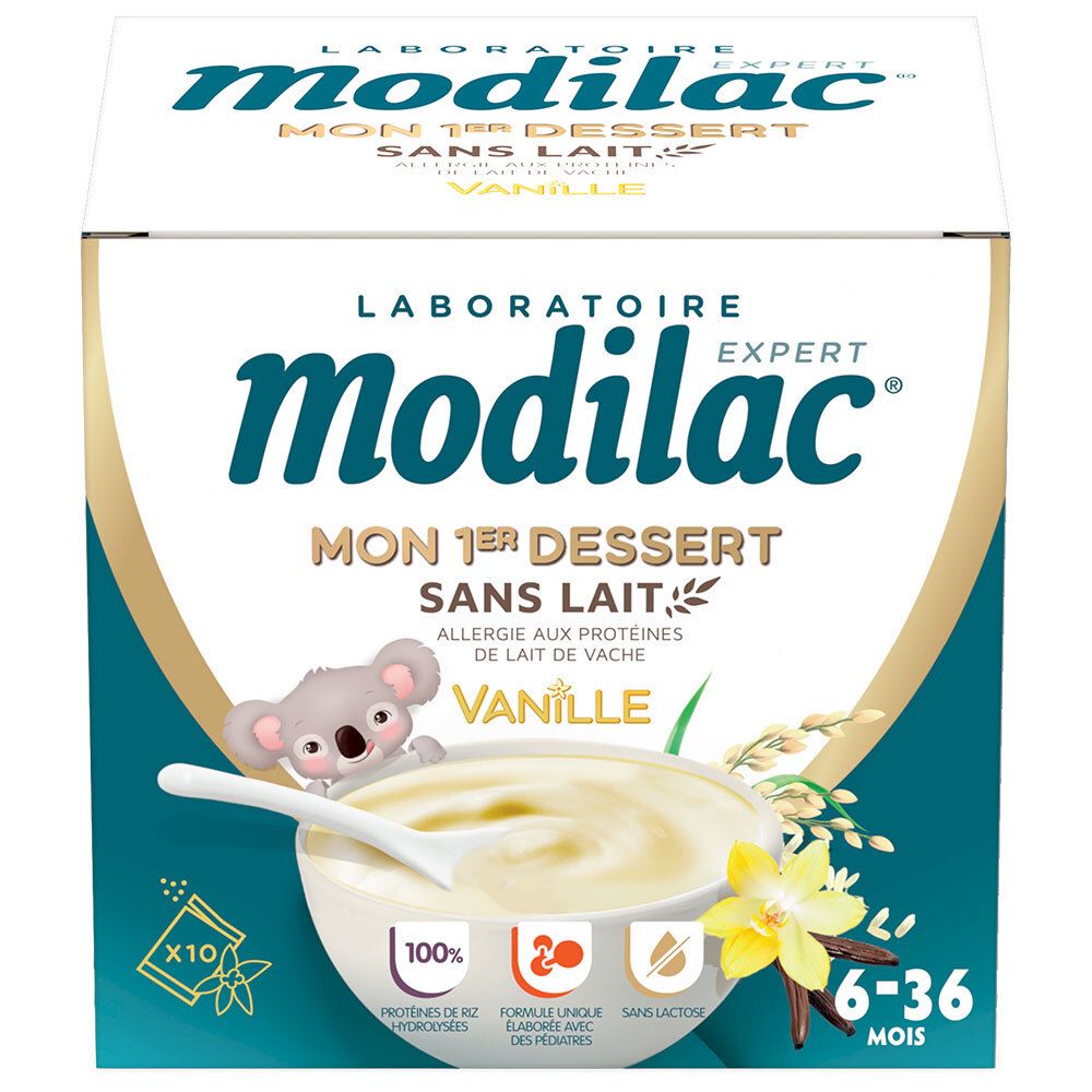 Modilac mon 1er dessert sans lait vanille 6-36 mois 186 g Poudre