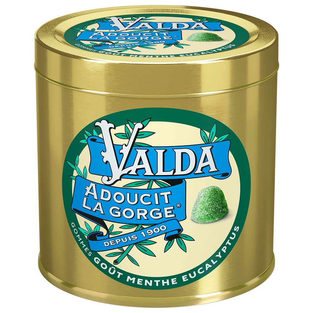 VALDA Gommes avec sucres Menthe Eucalyptus Gummies 140 g