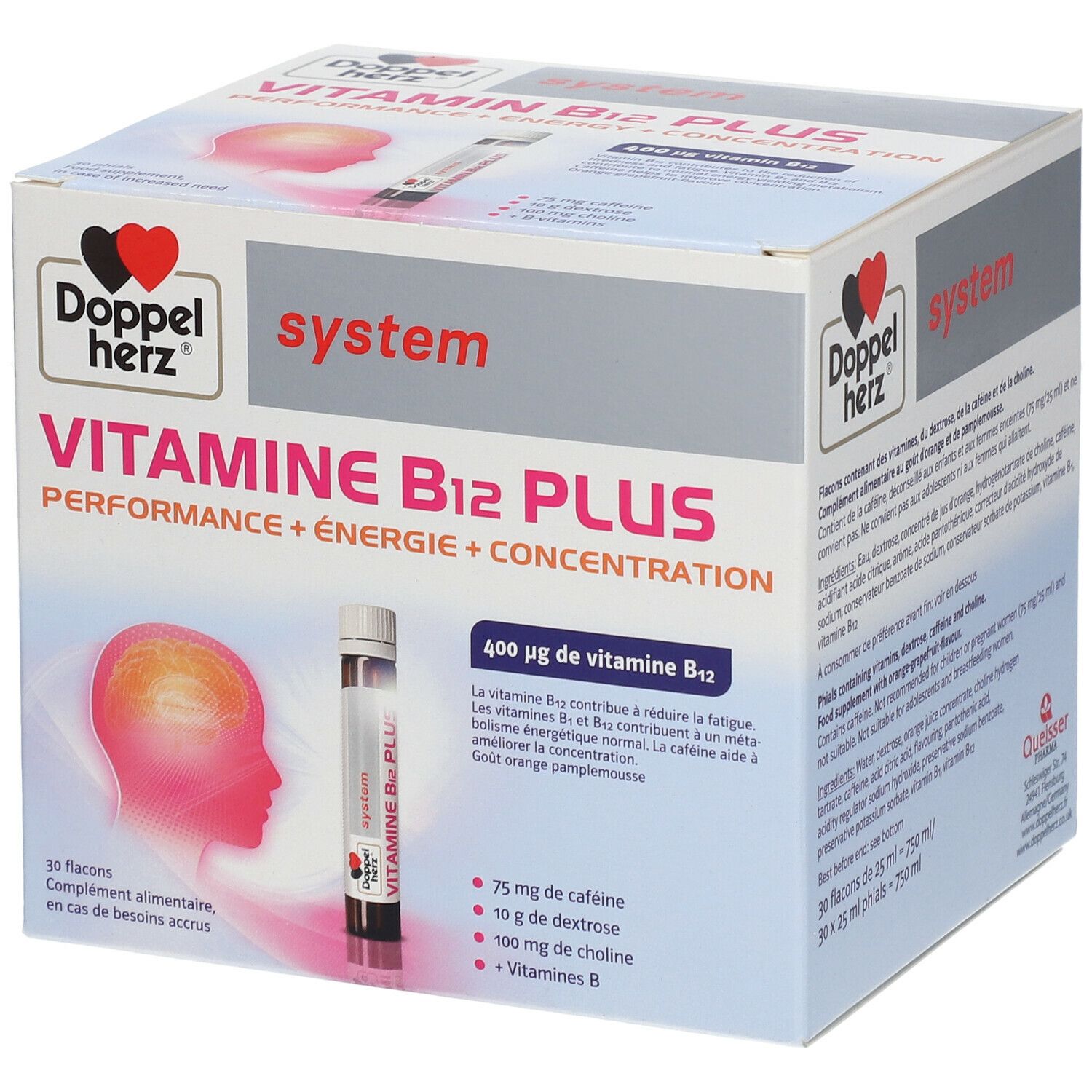 Doppelherz® system Vitamine B12 PLUS Énergie Ampoule(S) 30 pc(s)