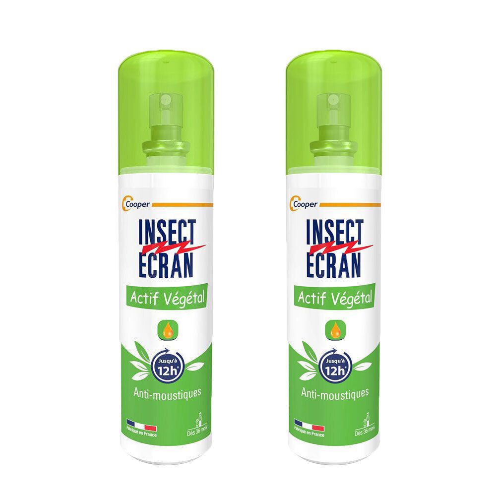 INSECT ÉCRAN Actif Végétal Spray Anti-moustiques - Lot 2 x 100ml 2x100 ml Spray