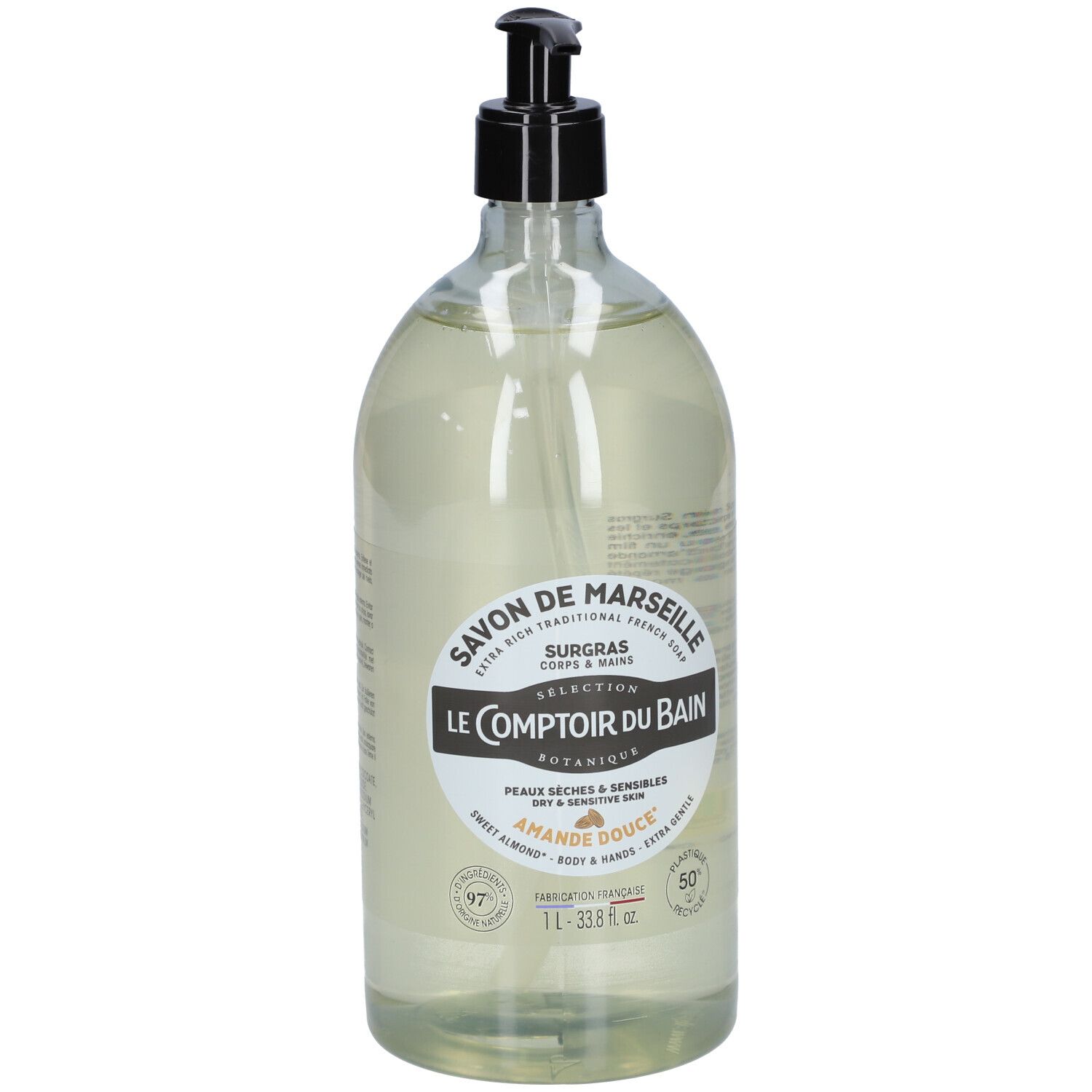 Le Comptoir du Bain Savon de Marseille Amande douce 1000 ml Savon Liquide