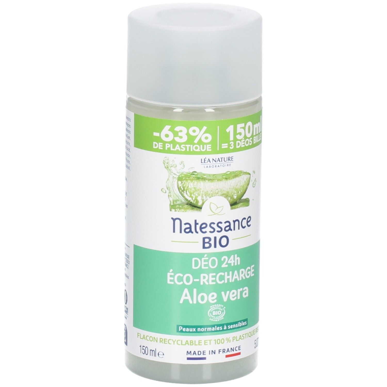 Natessance Bio Déo 24H Eco-Recharge Aloe Vera Déodorant 150 Ml
