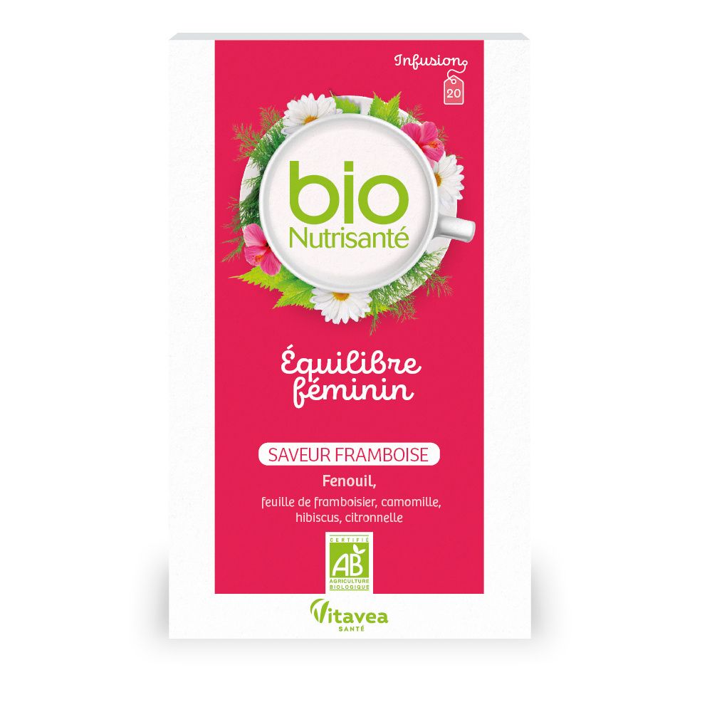 Nutrisanté Bio Saveur Framboise Thé Instantané 20 Pc(S)