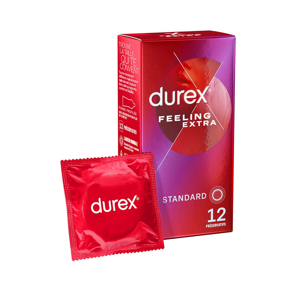 Durex Préservatifs Feeling Extra - 12 Fins Et Lubrifiés Préservatif(S) Pc(S)