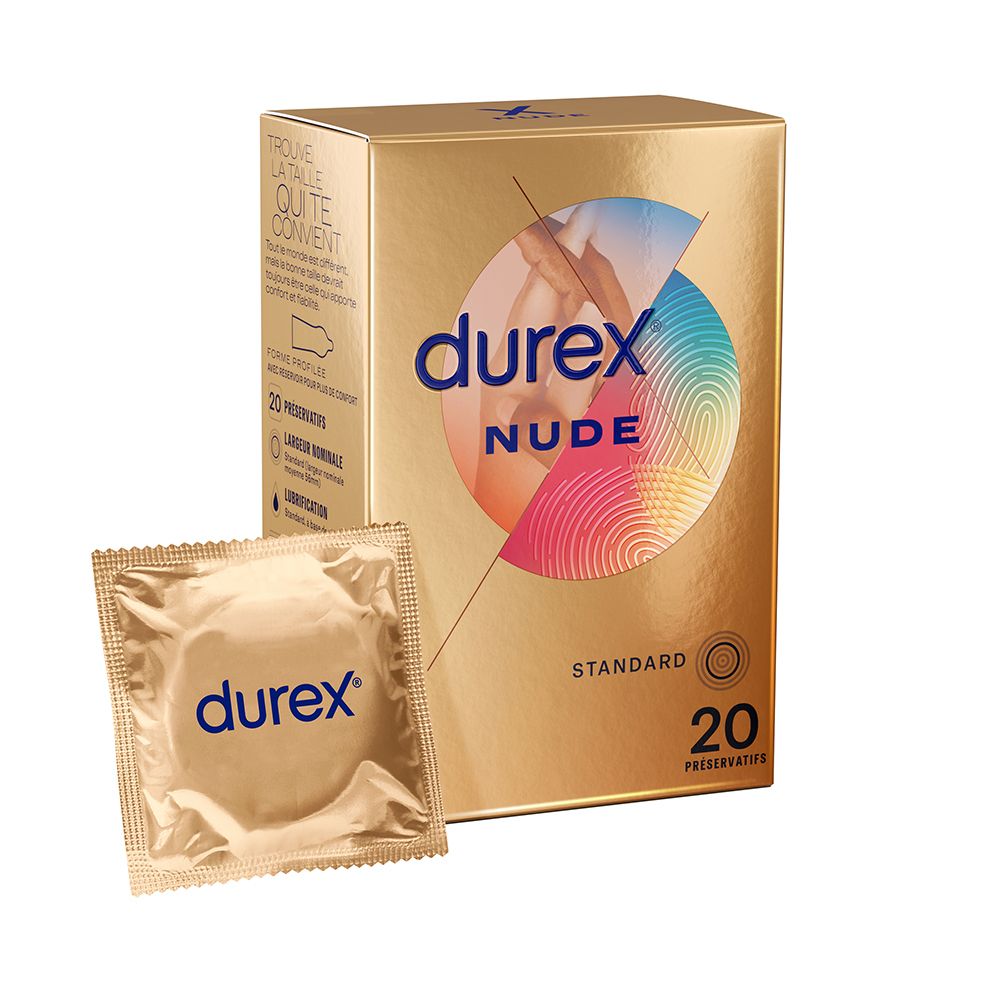 Durex Préservatifs Nude - 20 Extra Fins Sensation Peau Contre Préservatif(S) Pc(S)