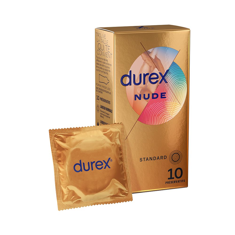 Durex Préservatifs Nude - 10 Extra Fins Sensation Peau Contre Préservatif(S) Pc(S)