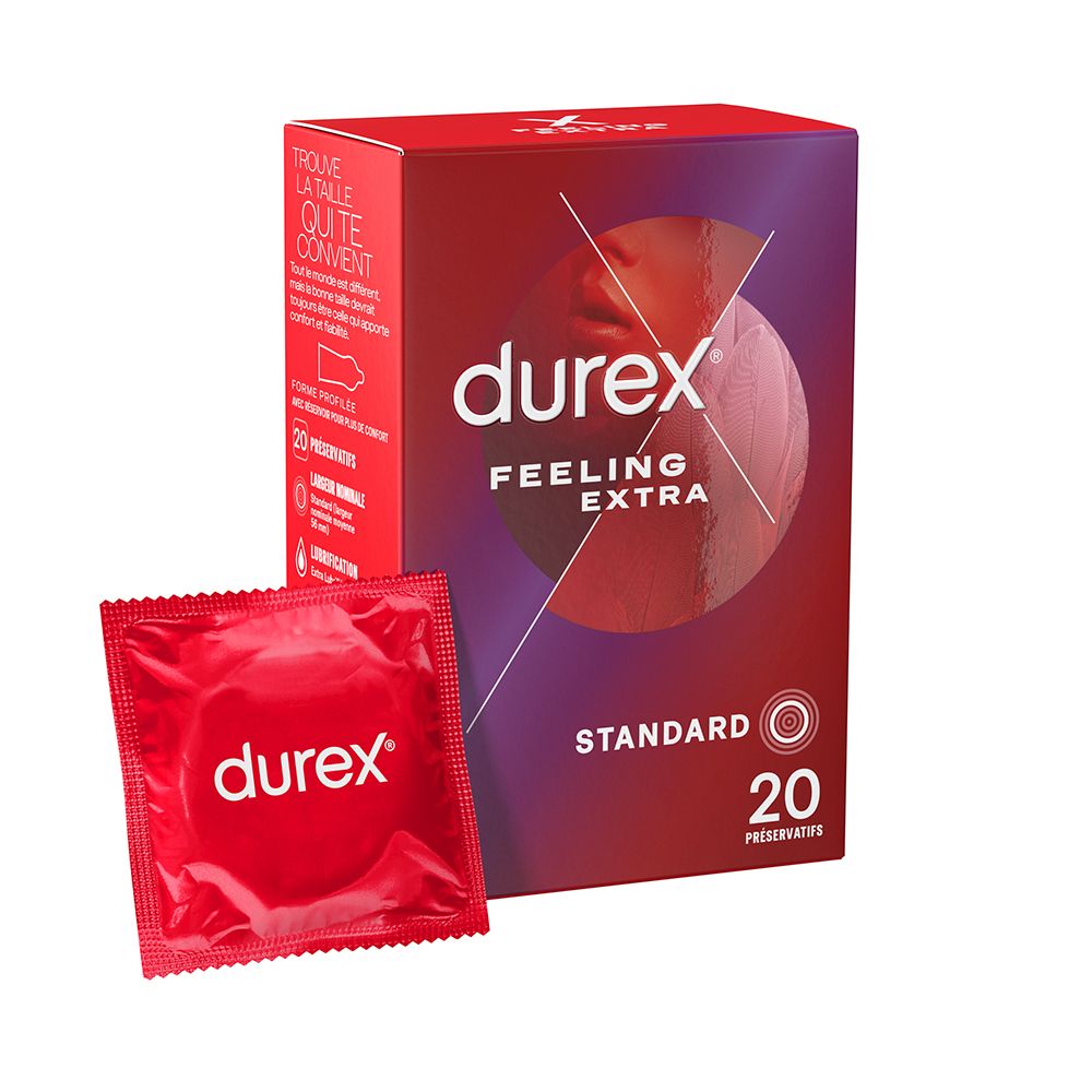 Durex Préservatifs Feeling Extra - 20 Fins Et Lubifiés Préservatif(S) Pc(S)