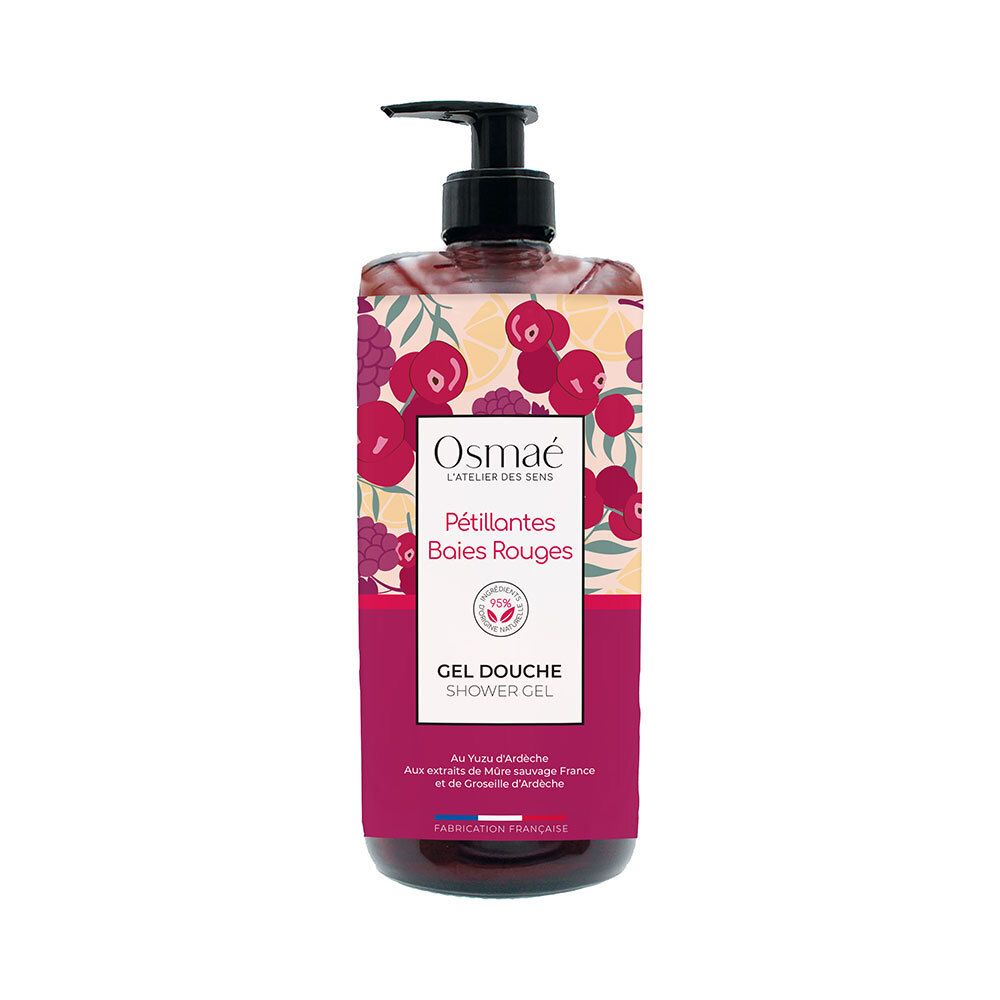 Osmaé Gel Douche Pétillantes Baies Rouges 1000 Ml