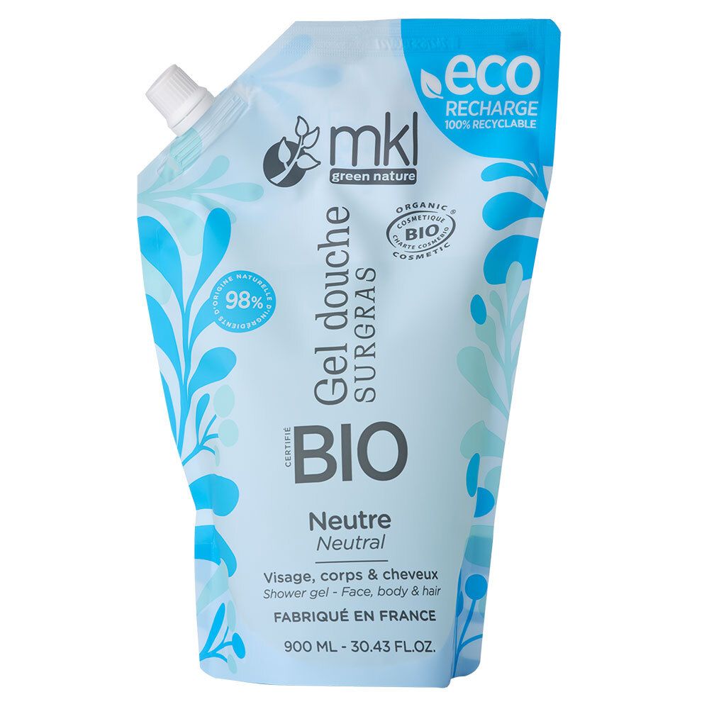Mkl Gel Douche Surgras Bio - Neutre Eco-Recharge 900 Ml - Image 1
