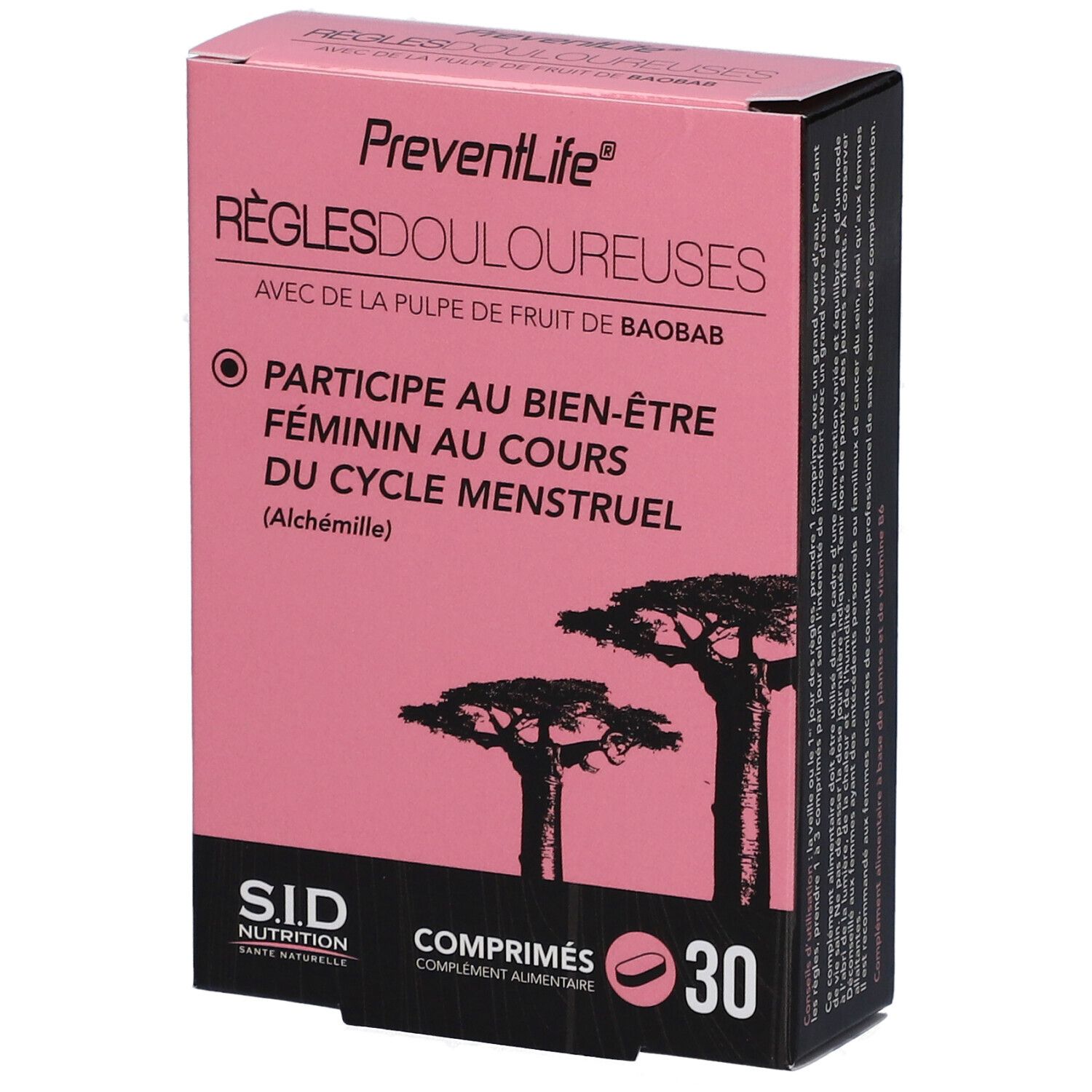 SID Nutrition – PreventLife Règles Douloureuses avec baobab et alchémille 30 pc(s) Comprimé(S)