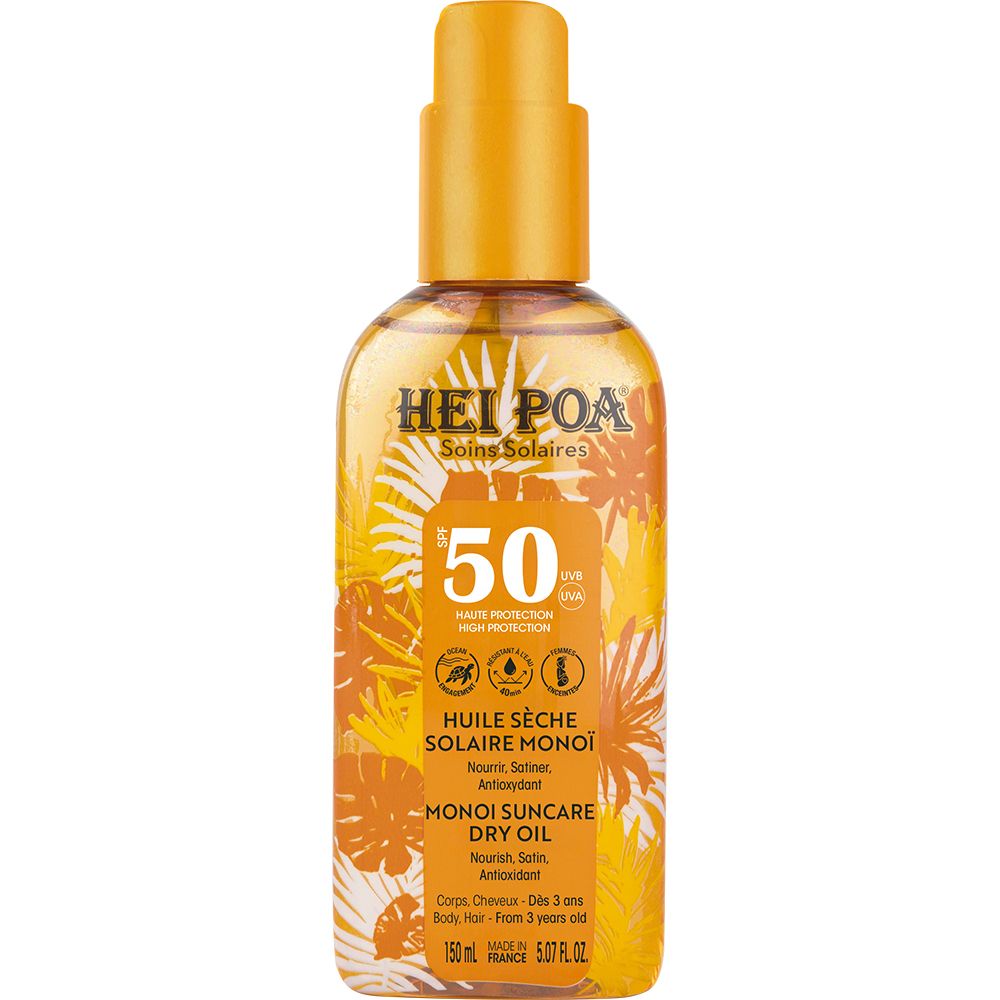 Hei Poa Hei Poa® Huile Sèche Solaire Monoï Spf50 150 Ml Nourrisson
