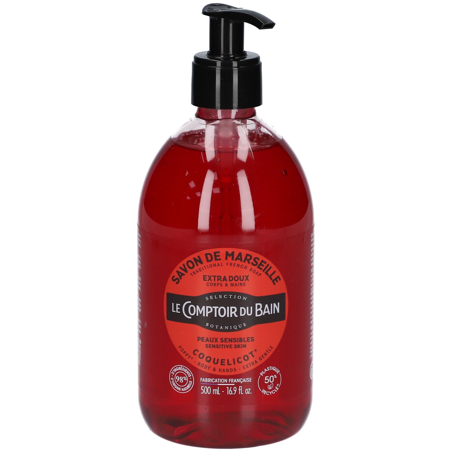 Le Comptoir Du Bain Savon Traditionnel De Marseille Coquelicot Liquide 500 Ml