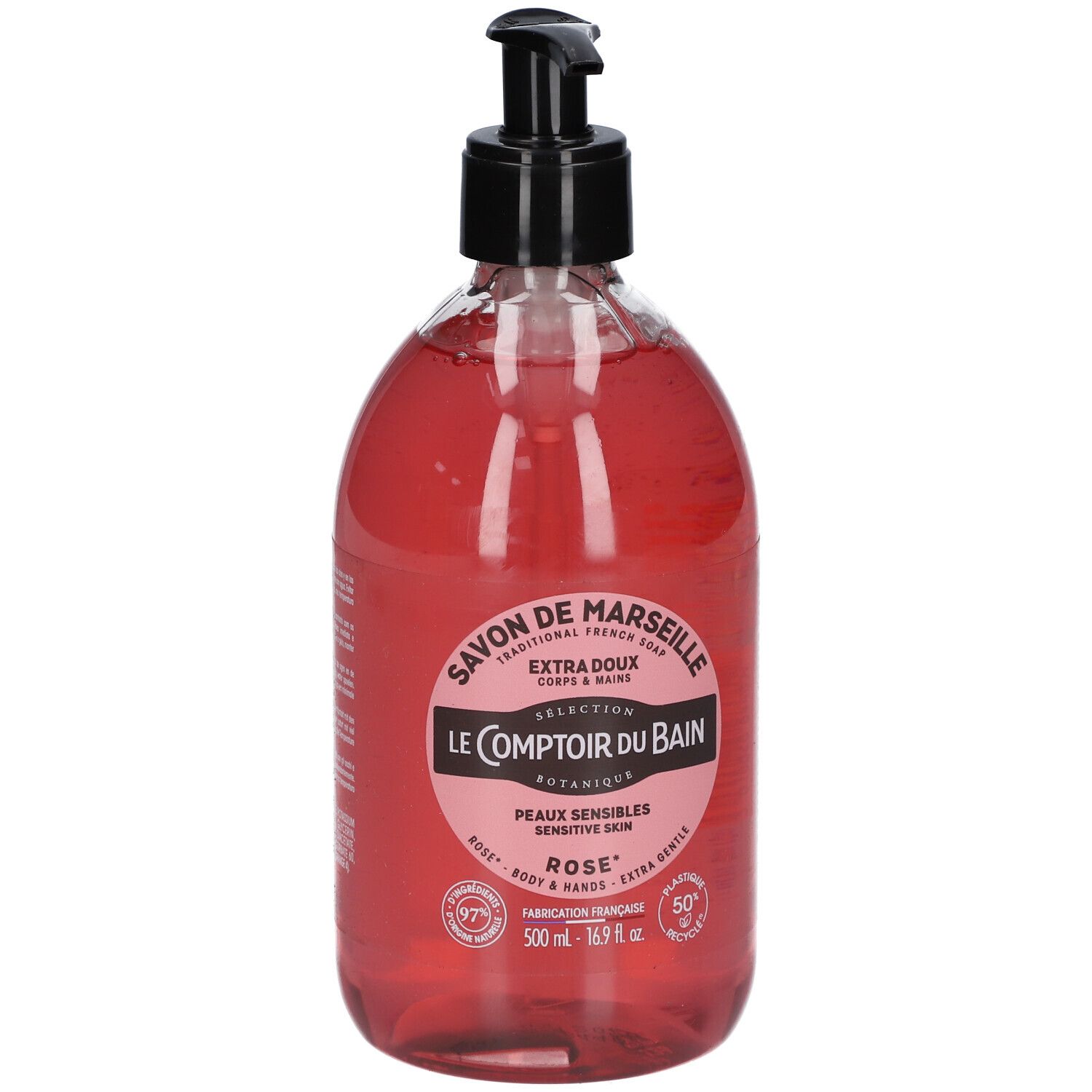 Le Comptoir Du Bain Savon Traditionnel De Marseille Rose Liquide 500 Ml