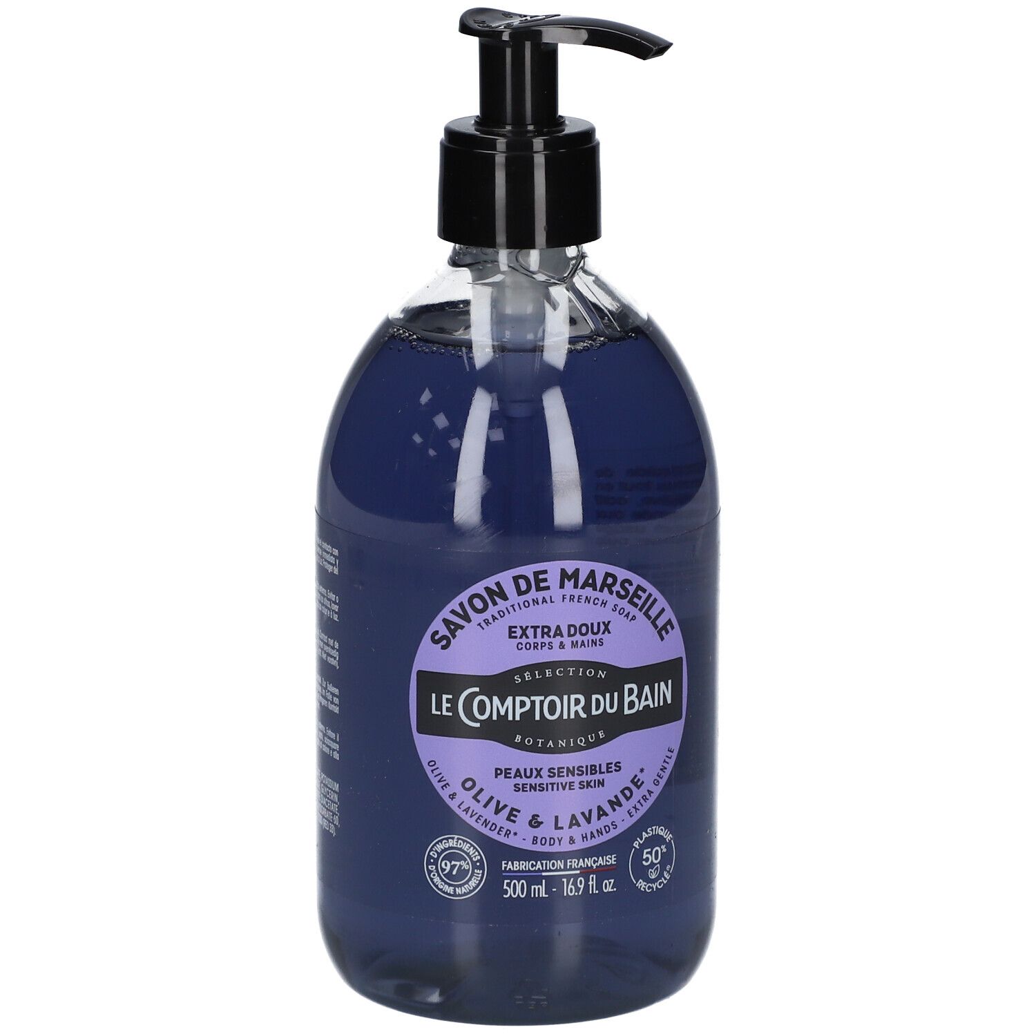 Le Comptoir Du Bain Savon Traditionnel De Marseille Olive Lavande Liquide 500 Ml