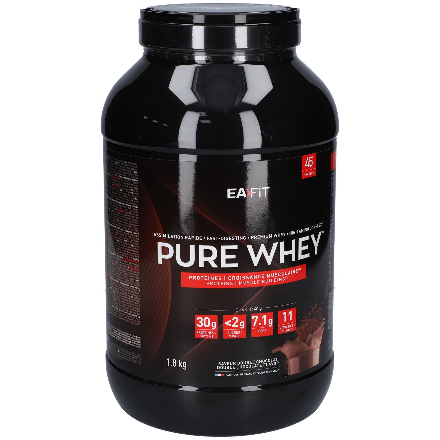 Ea Fit Ea-Fit Pure Whey Double Chocolat Poudre 1800 G Enfants