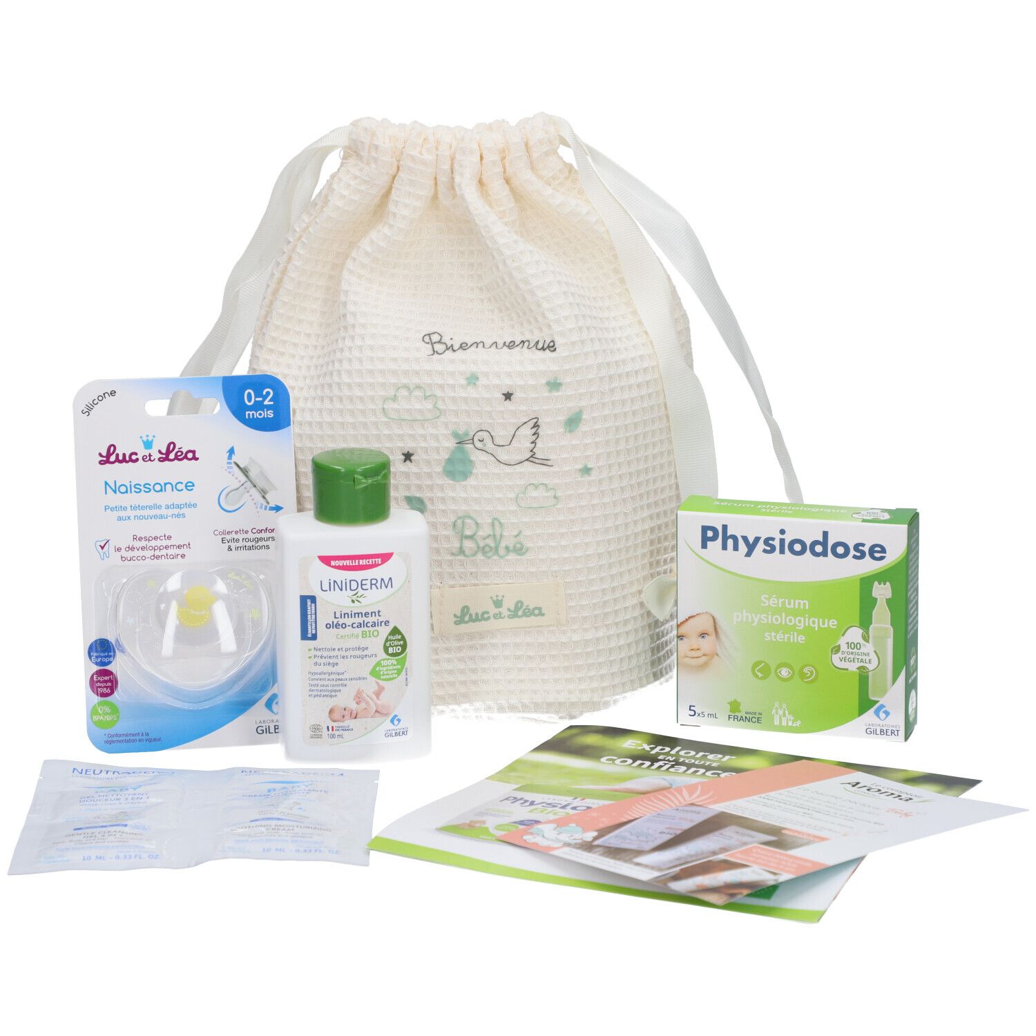 Luc & Léa Pochette Naissance - Coffret Cadeau Bébé, 5 Produits Essentiels Set(S) 1 pc(s)