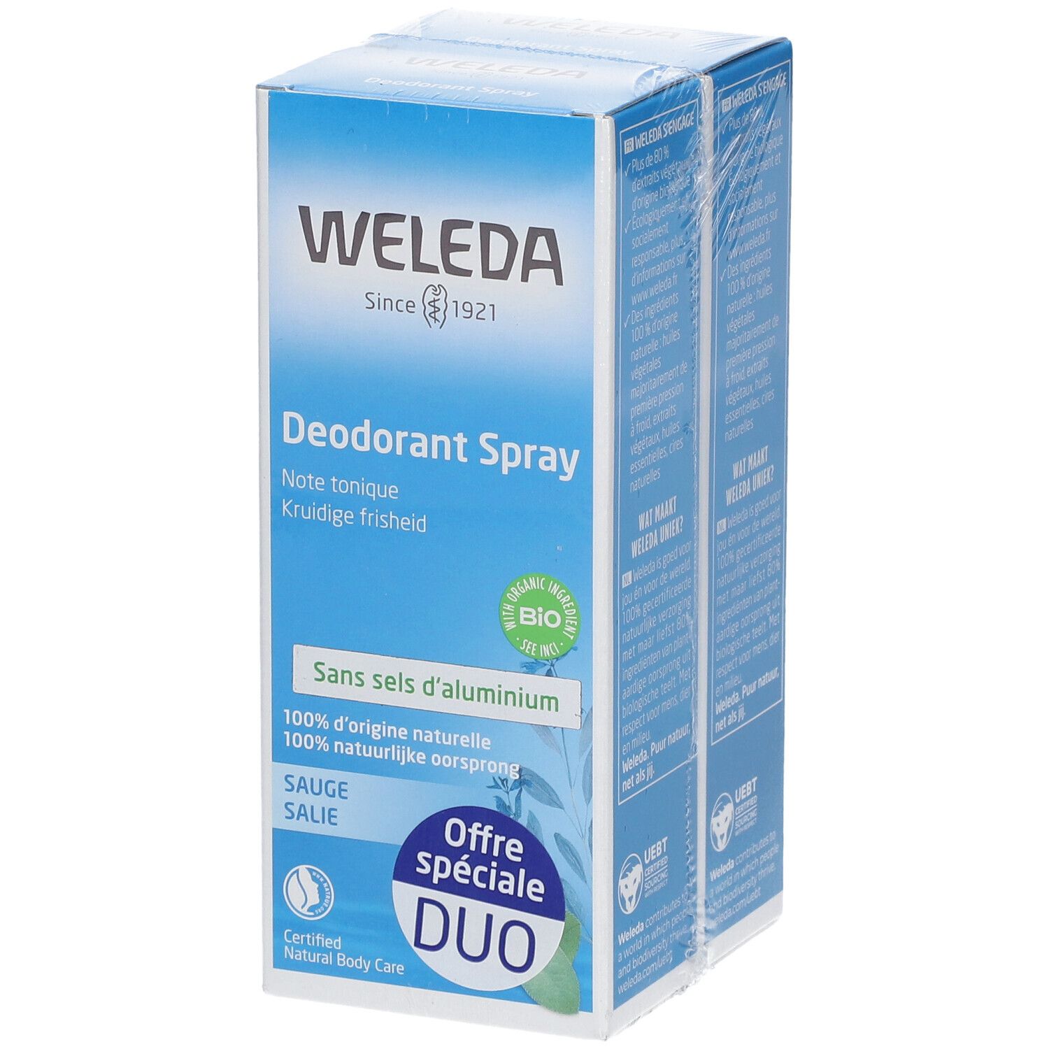 Weleda Deodorant Spray À La Sauge Note Tonique 2X100ml - Image 3