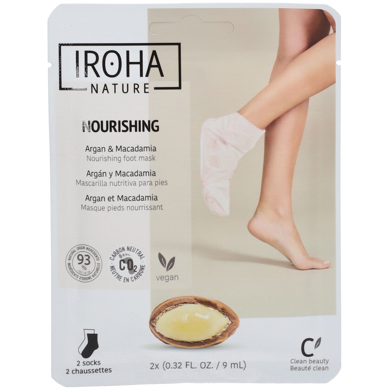 IROHA NATURE Chaussettes de masque nourrissant à l'argan 18 ml