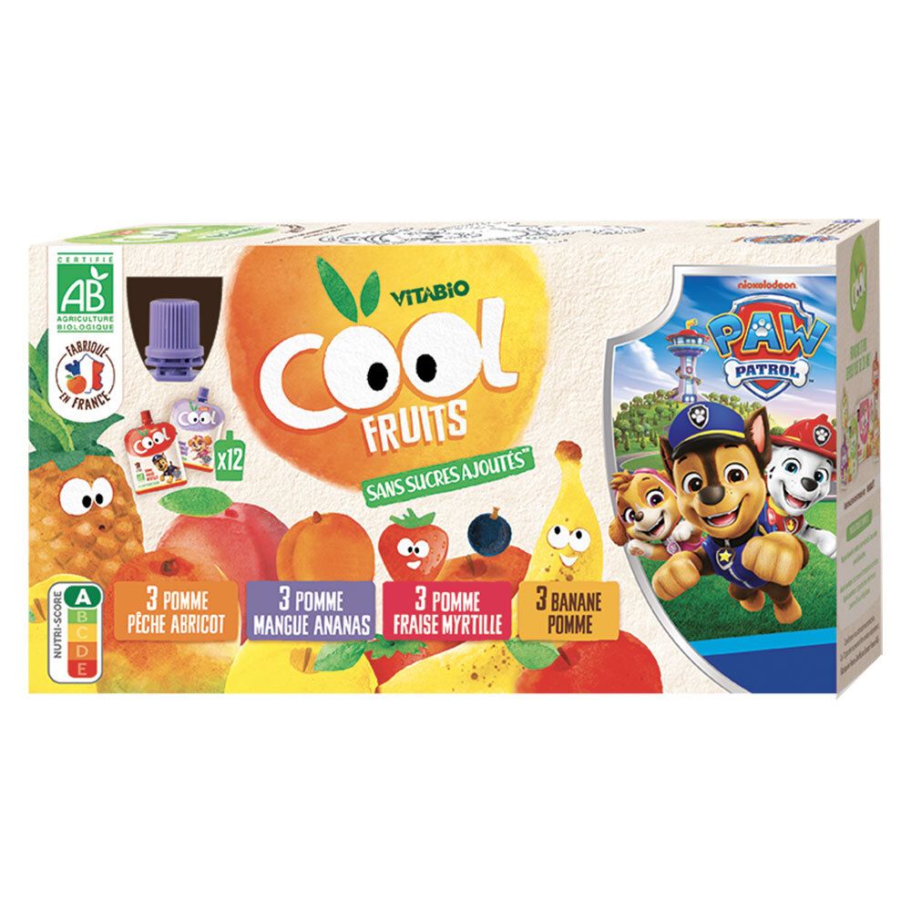 Vitabio COOL FRUITS MULTI PARFUMS 4 RECETTES +3ans 12x90g 12x90 g Purée