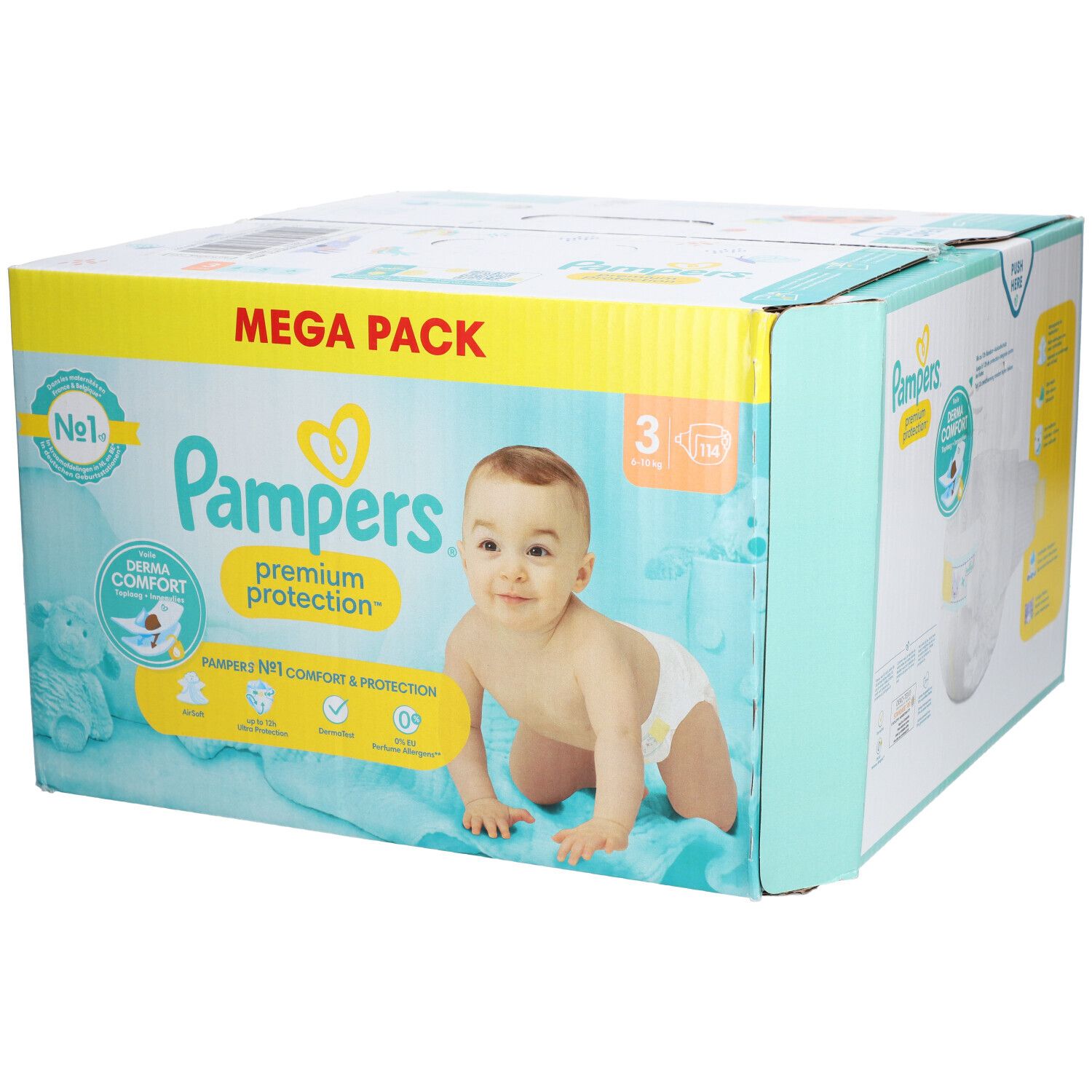 PAMPERS PREMIUM PROTECTION - Couche. Taille 3, 6 kg à 10 kg - megapack - sac 114 114 pc(s)
