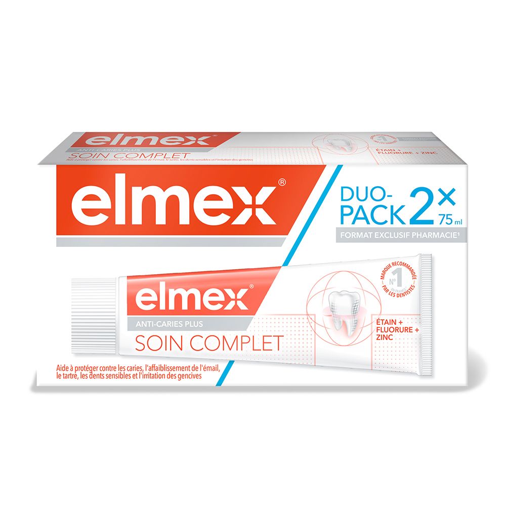 Elmex Pack Dentifrice Anti-Caries Soin Complet 2x75ml - Image 2