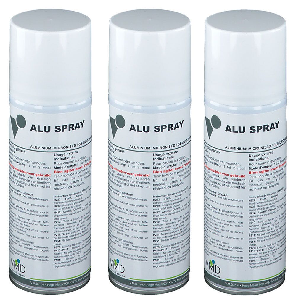 VMD Aluminium Spray Vétérinaire 3x200 ml Spray