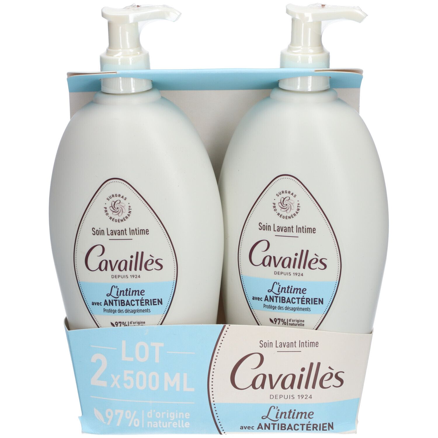 Rogé Cavaillès L'Intime avec Antibactérien Soin Lavant Intime 1000 ml Crème