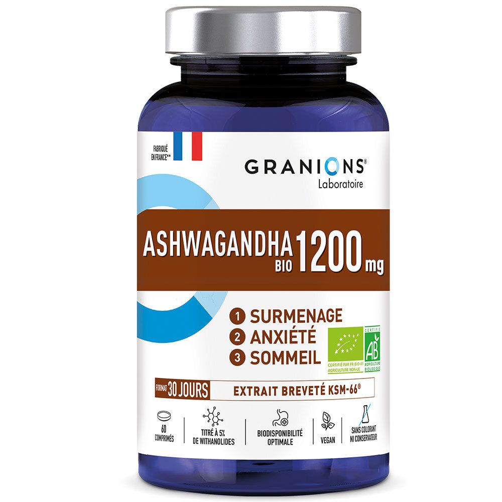 Granions Ashwagandha Bio 1200 Mg - 60 Comprimés - Image 2