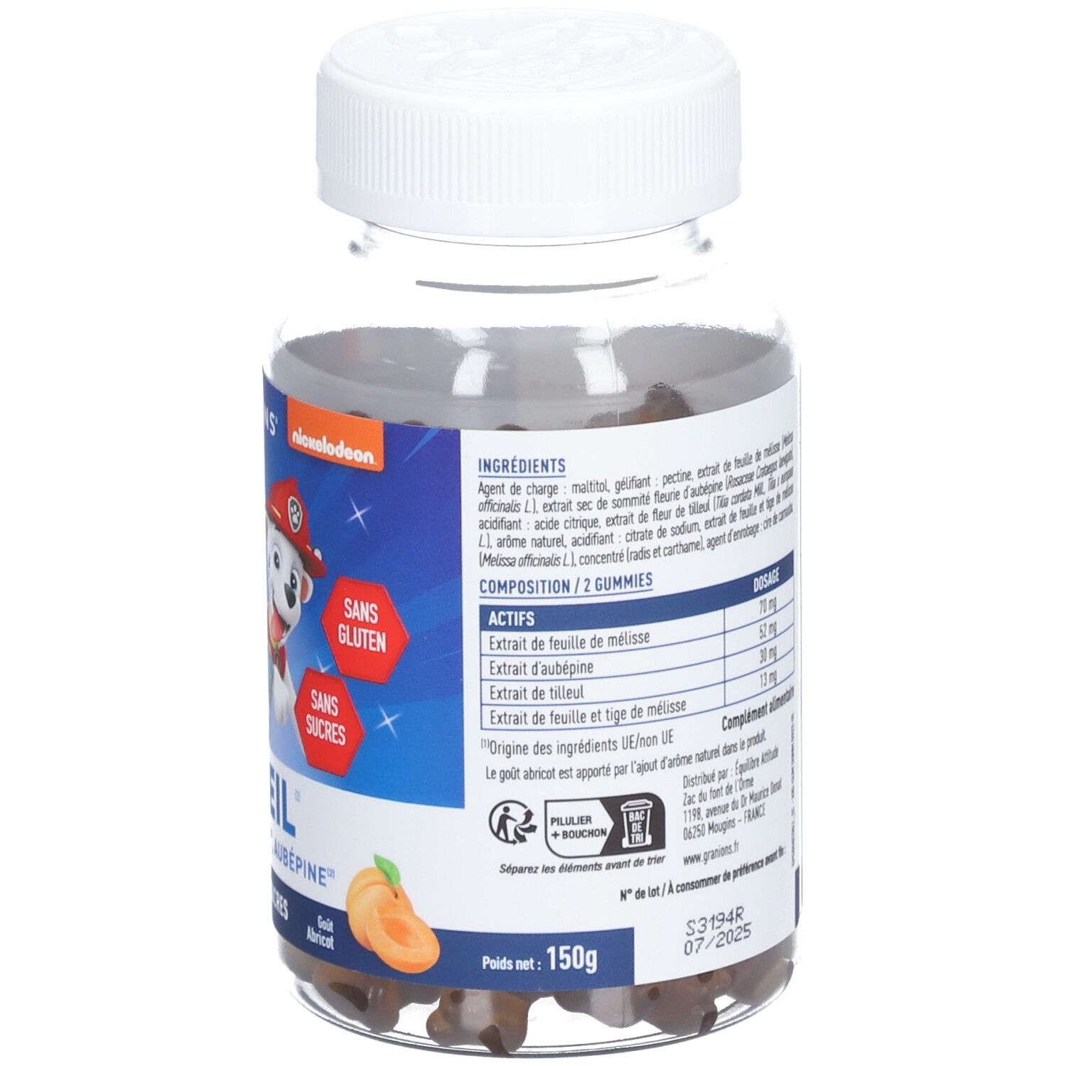 Granions Granions® Pat Patrouille - Gummies Sommeil 60 Abricot Bonbon(S) Pc(S) Nourrisson