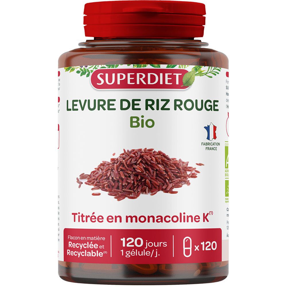 Superdiet Super Diet Levure Riz Rouge Bio Capsule(S) 120 Pc(S) - Image 1