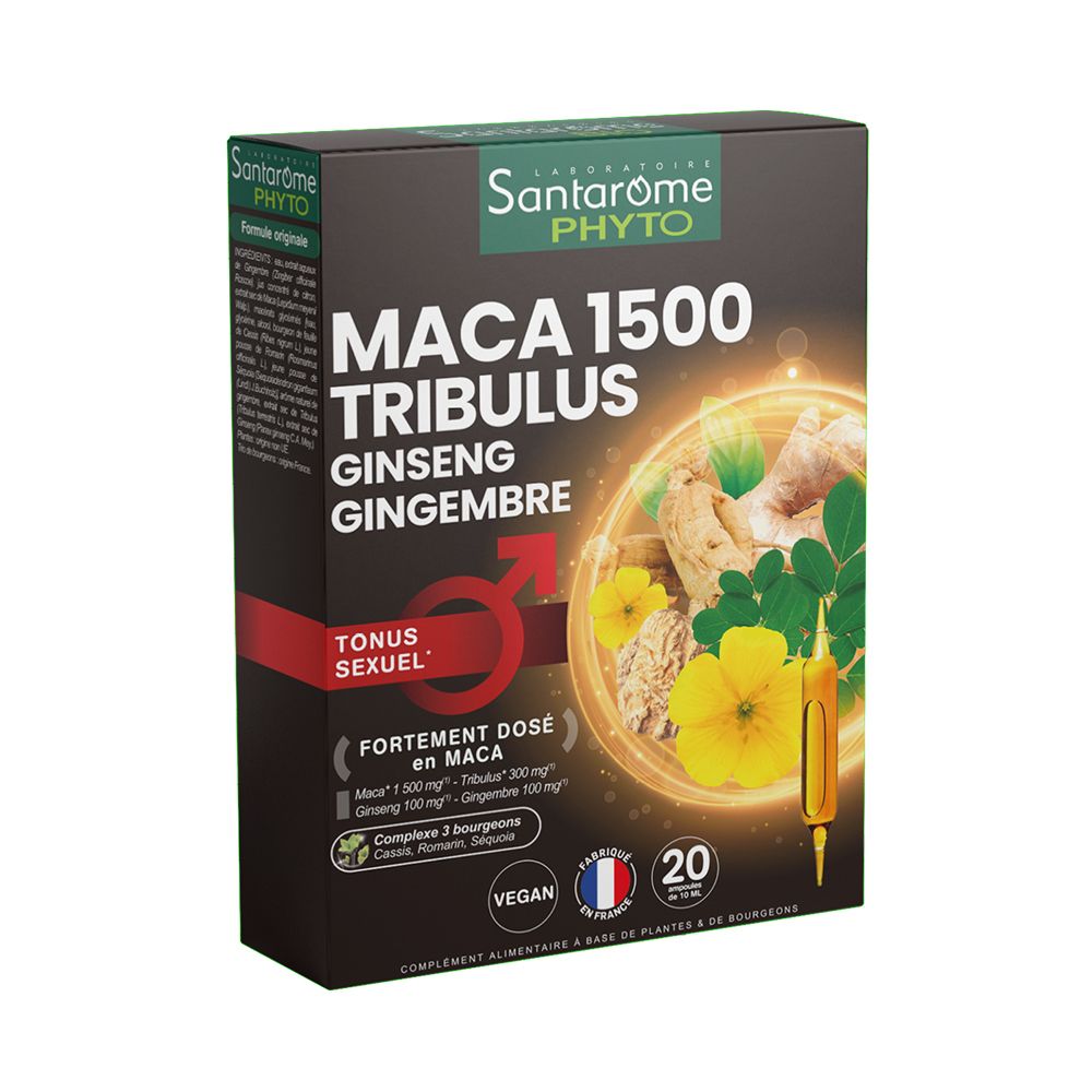 Santarome Phyto Maca 1500 Tribulus Ginseng Gingembre Solution Orale 200 Ml Enfants