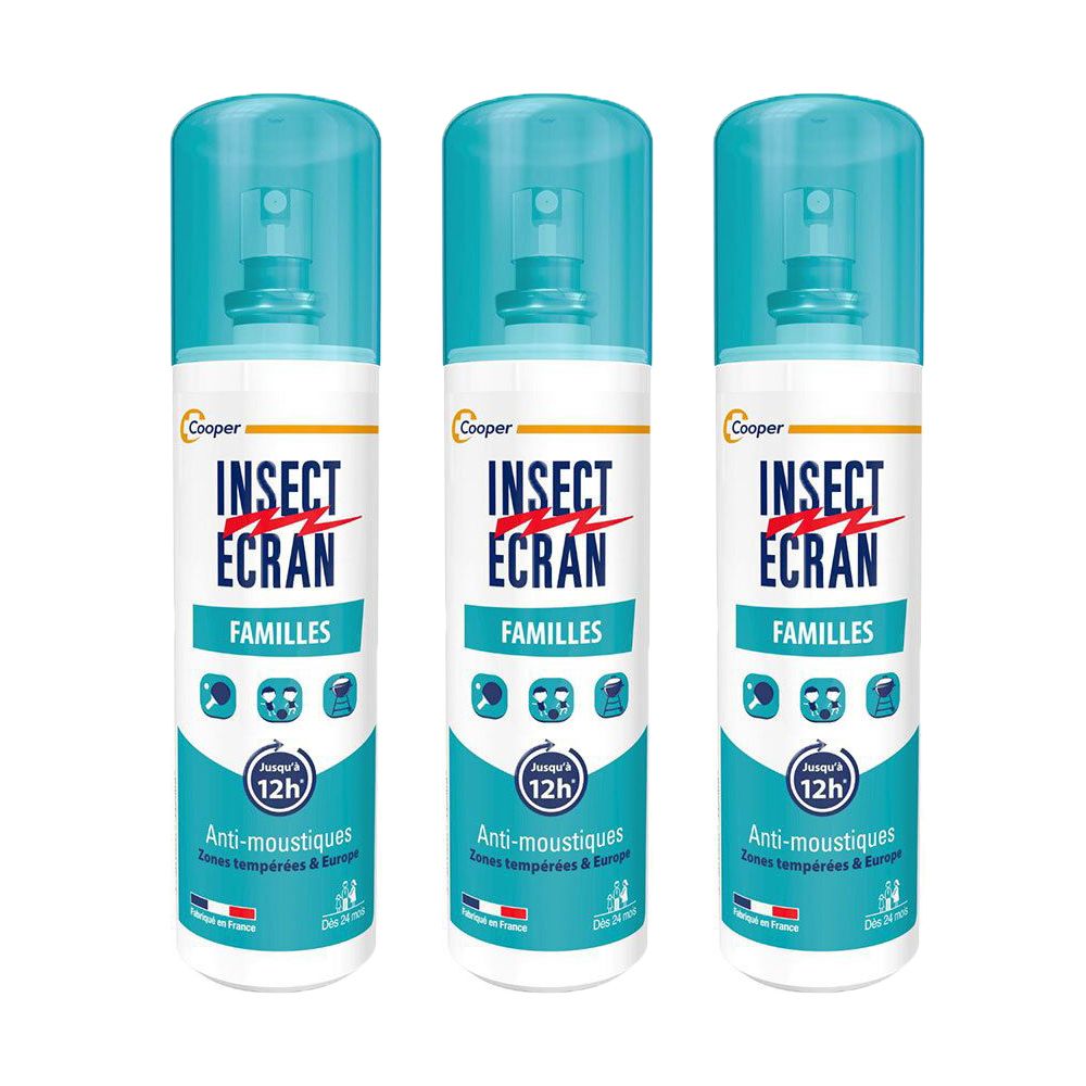 INSECT ÉCRAN Anti-Moustiques Spray Famille 3 x 100 ml 3x100 ml Spray