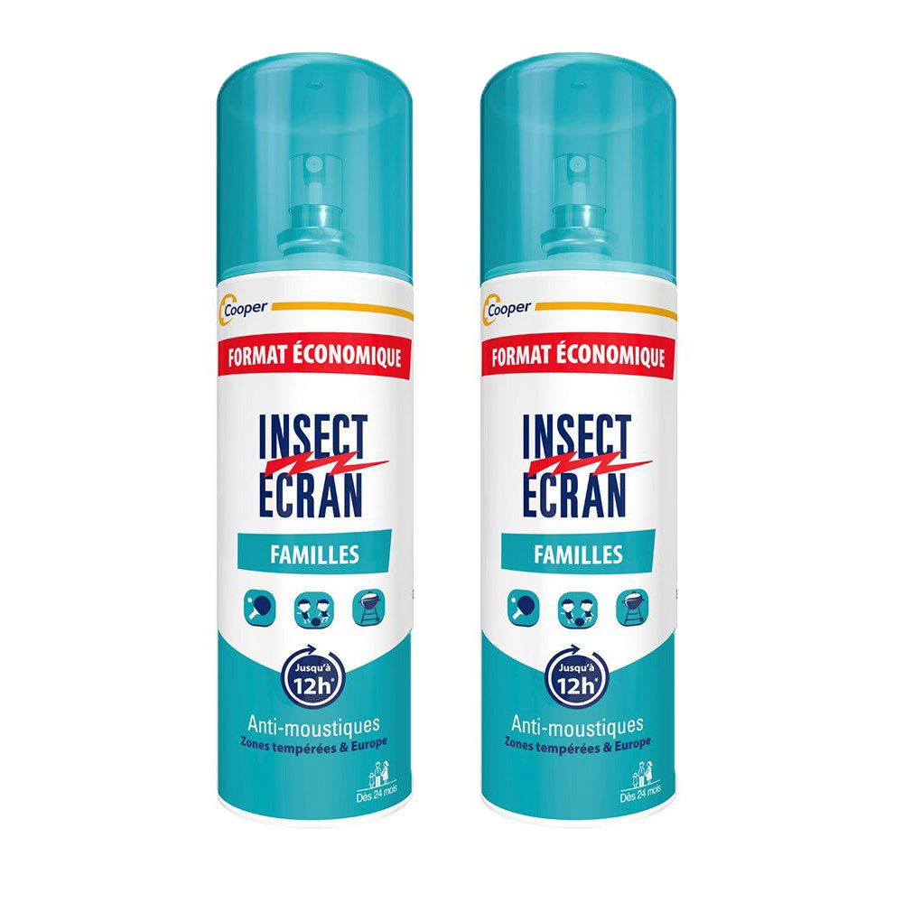 INSECT ÉCRAN Spray Anti-Moustiques Familles 2 x 200 ml 2x200 ml Spray