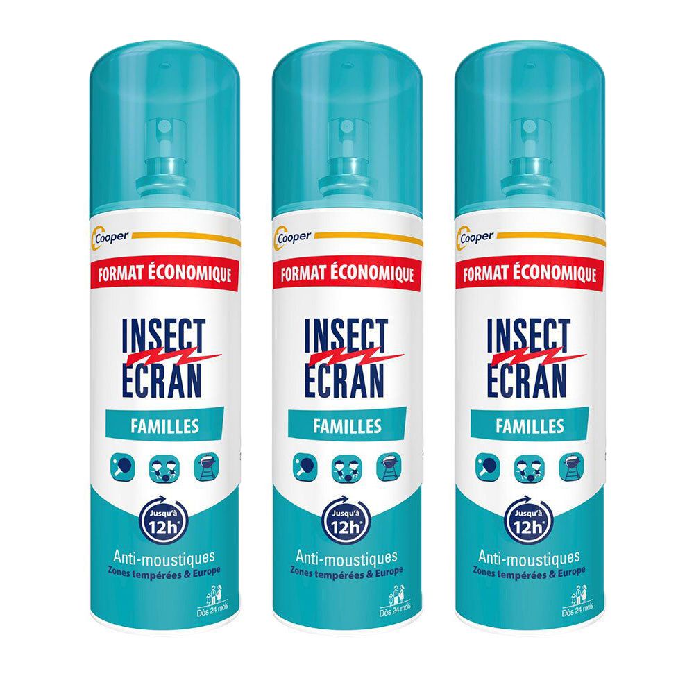 INSECT ÉCRAN Spray Anti-Moustiques Familles 3 x 200 ml 3x200 ml Spray