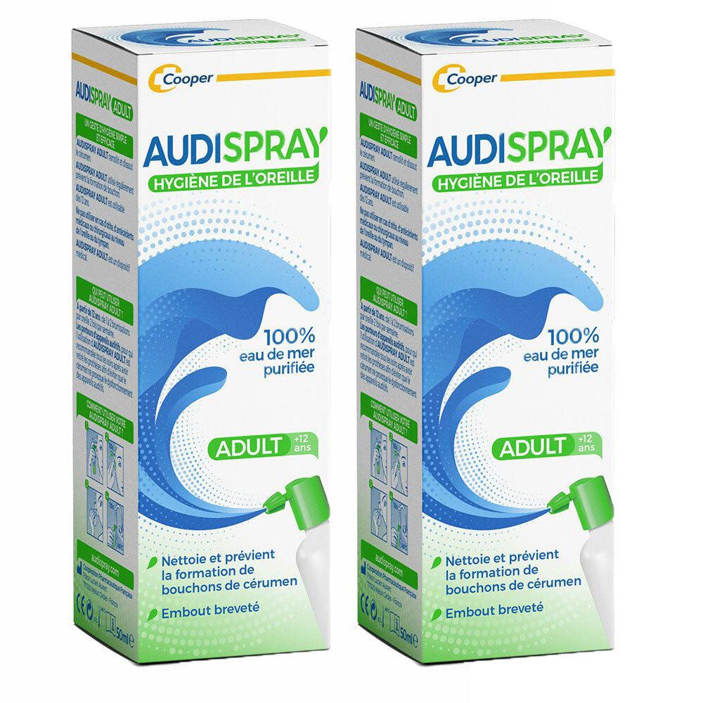 AUDISPRAY ADULT Hygiène de l'Oreille Spray 2x50 ml