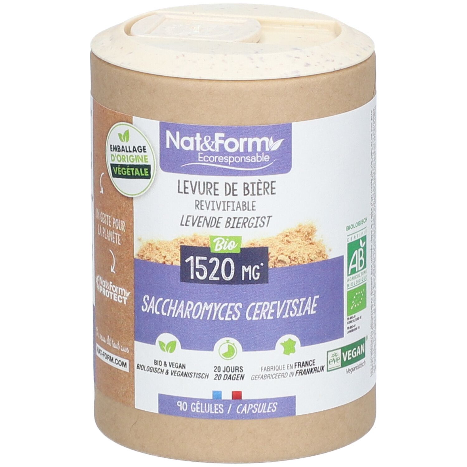 Nat&Form LEVURE DE BIÈRE REVIVIFIABLE BIO 90 pc(s) Capsule(S)