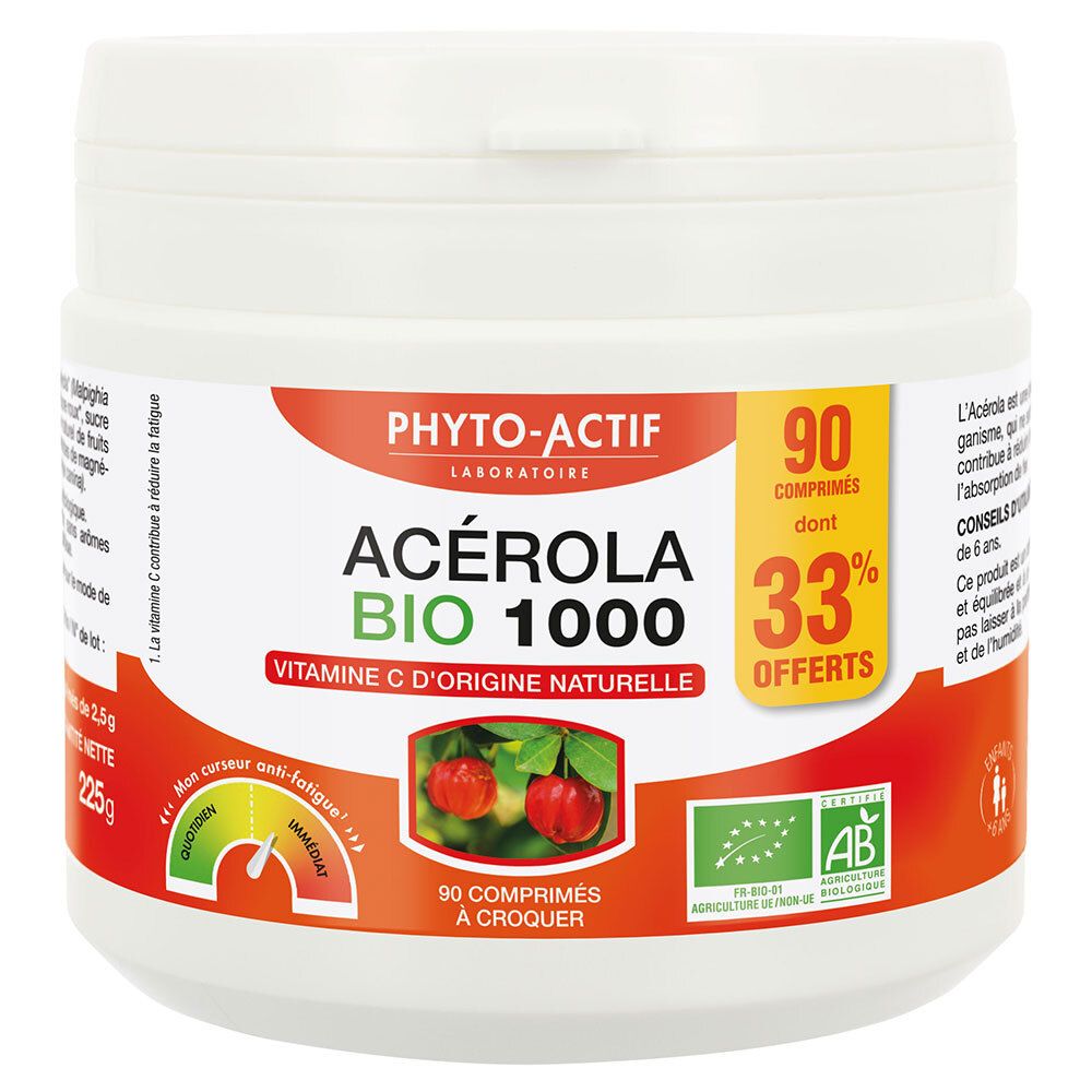 PHYTO-ACTIF Acerola Bio 1000 90 pc(s) Comprimé(S) À Croquer