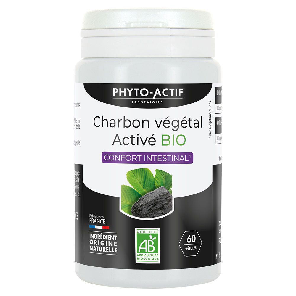 PHYTO-ACTIF Charbon Végétal Activé Bio 60 pc(s) Capsule(S)