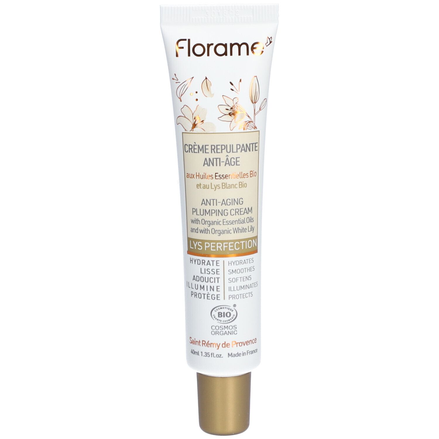 Florame Crème Repulpante Anti-Âge Bio Lys Blanc Pour La Peau 40 Ml