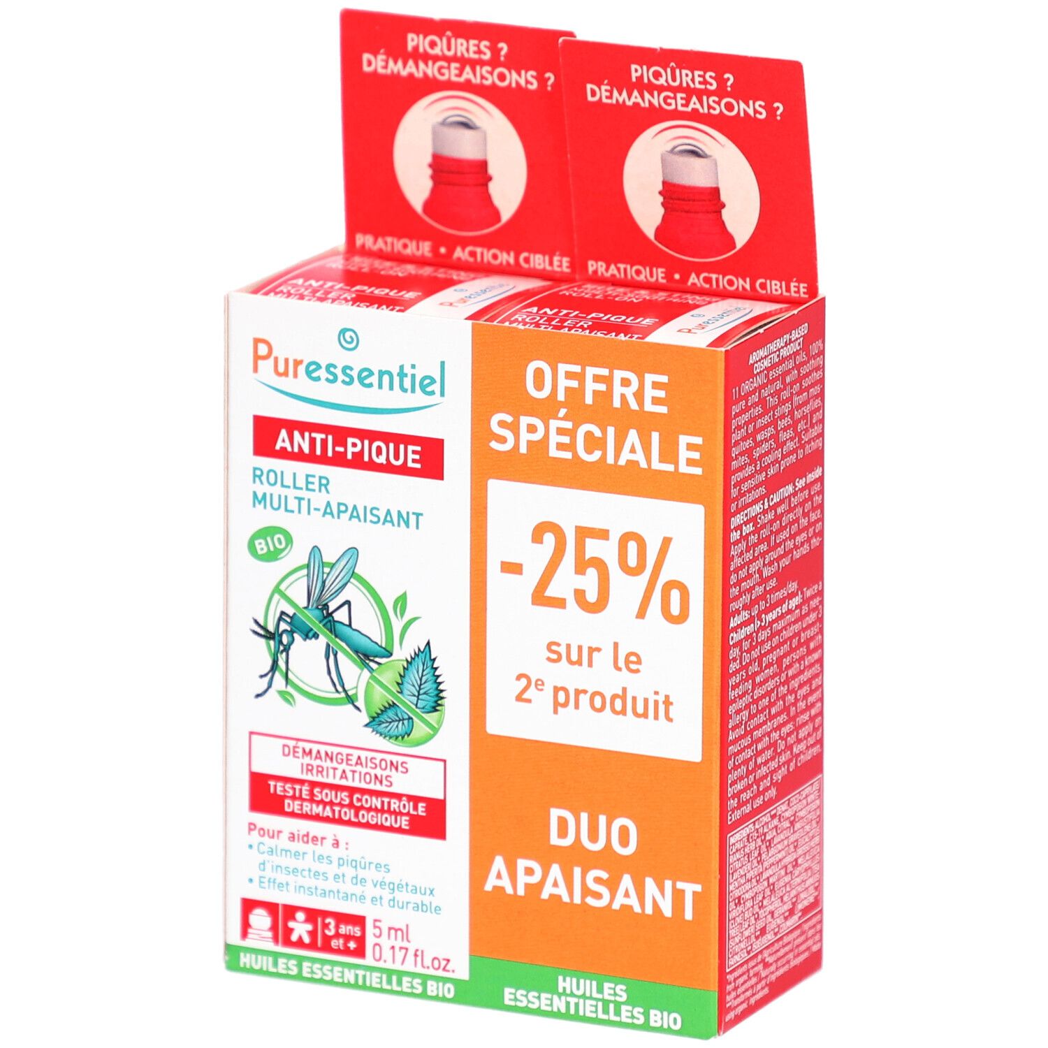 PURESSENTIEL Anti-Pique Roller Multi-Apaisant x2 10 ml Rouleau