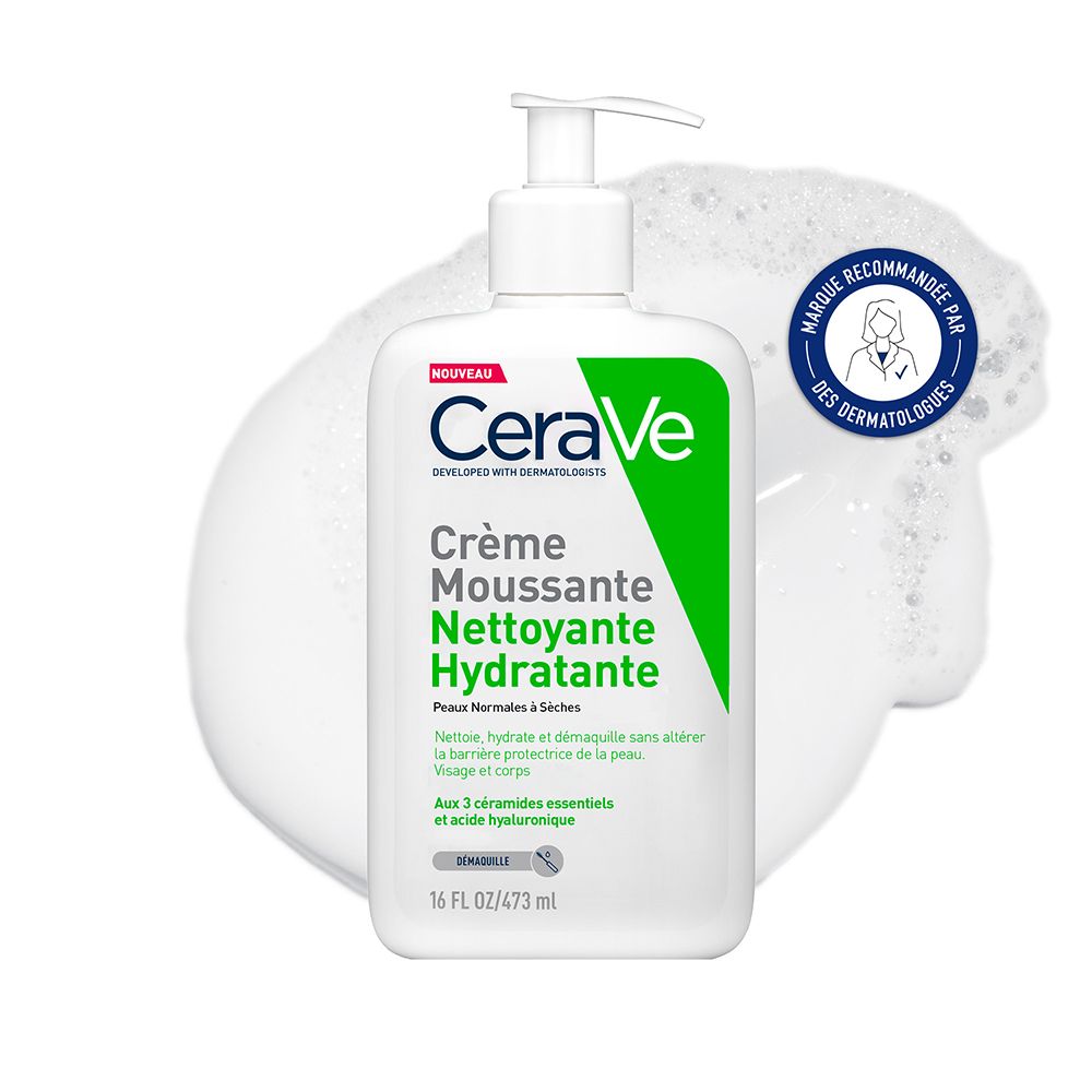 Cerave Crème Moussante Nettoyante Hydratante Visage Pour Les Peaux Normales À Sèches 473Ml 473 Ml