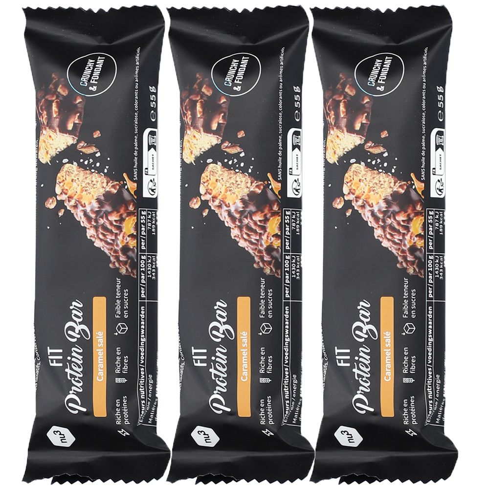 nu3 FIT Protein Bar Salted Caramel Barre 3x55 g