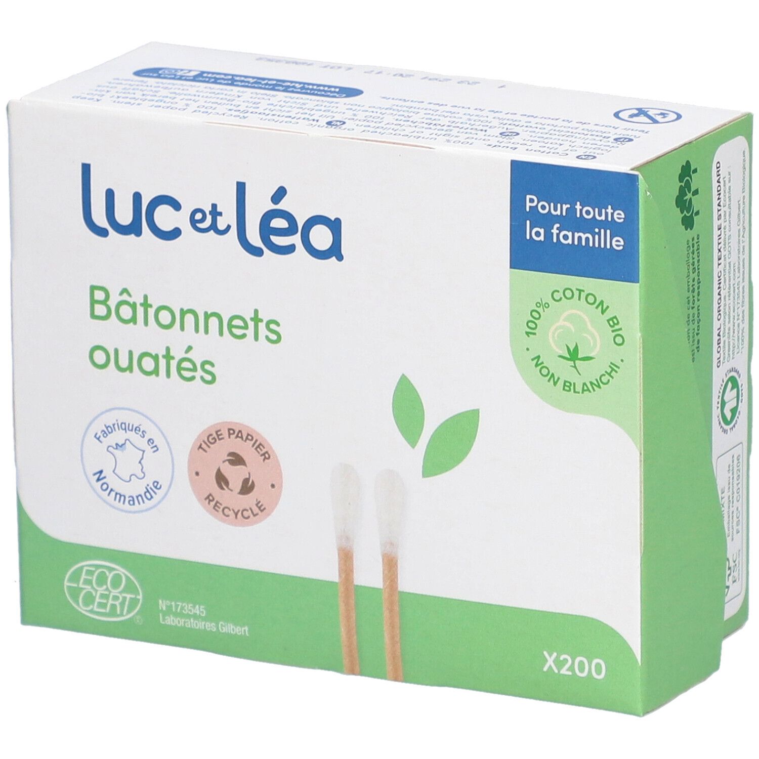 Luc et Lea Bâtonnets ouatés Tige Bambou Bâtonnet(S) 200 pc(s)