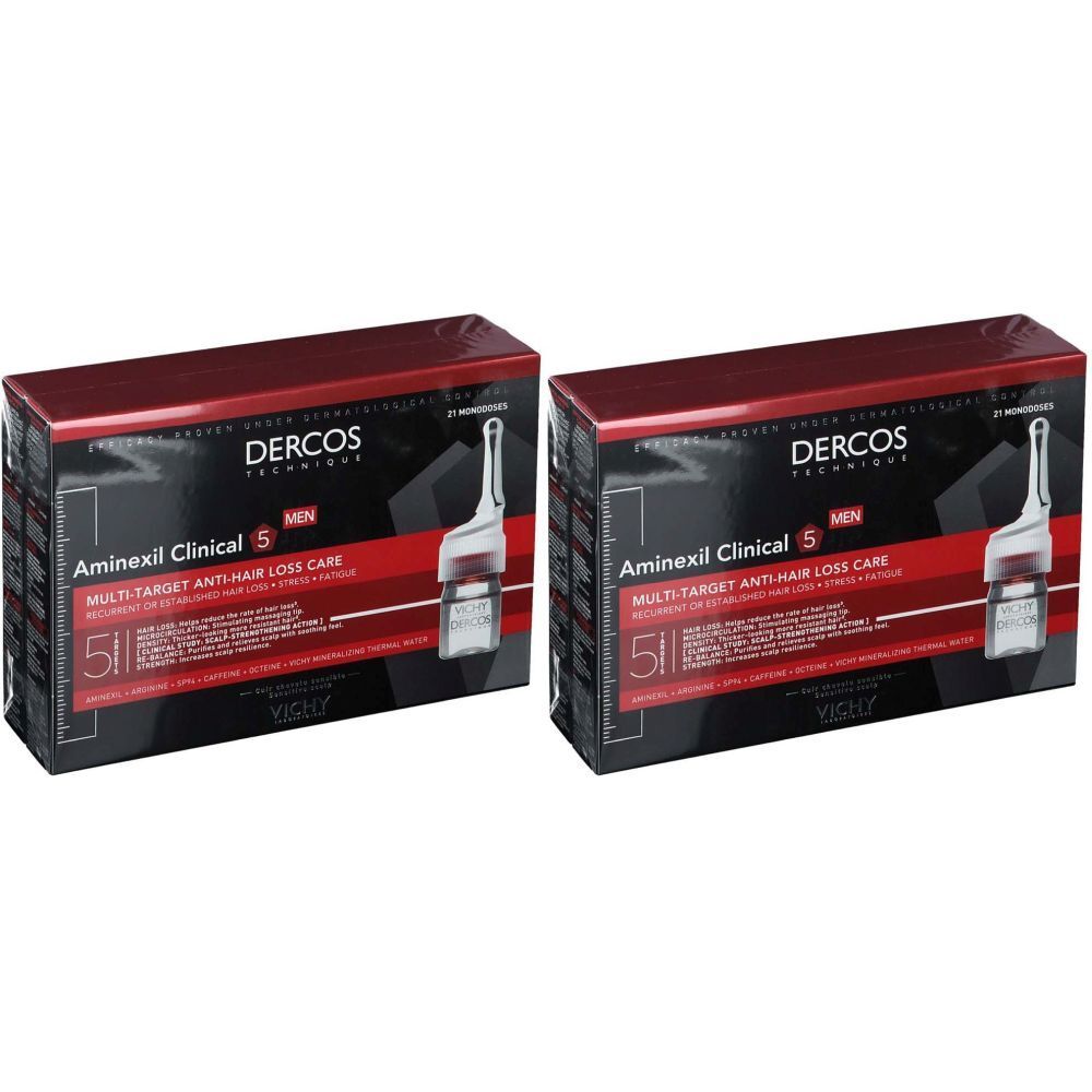 VICHY Dercos Technique Aminexil Homme Clinical 5 - Traitement Anti-Chute 21 x 6 ml Ampoule(S) 2x21x6