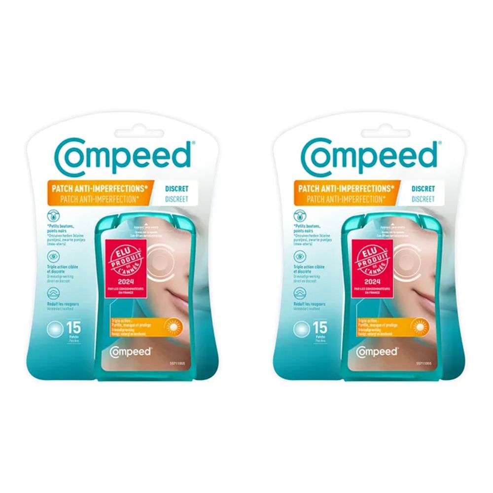 Compeed - Patchs anti-imperfections discrets - patchs hydrocolloides - 15 patchs 2x15 pc(s) Set(S)