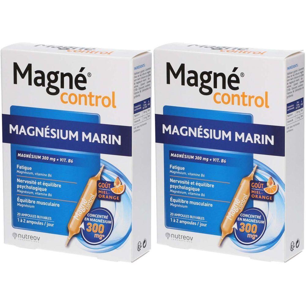 Nutreov Physcience Magné® control Magnésium Marin 300 mg 2x20x10 ml ampoule(s) buvable(s)