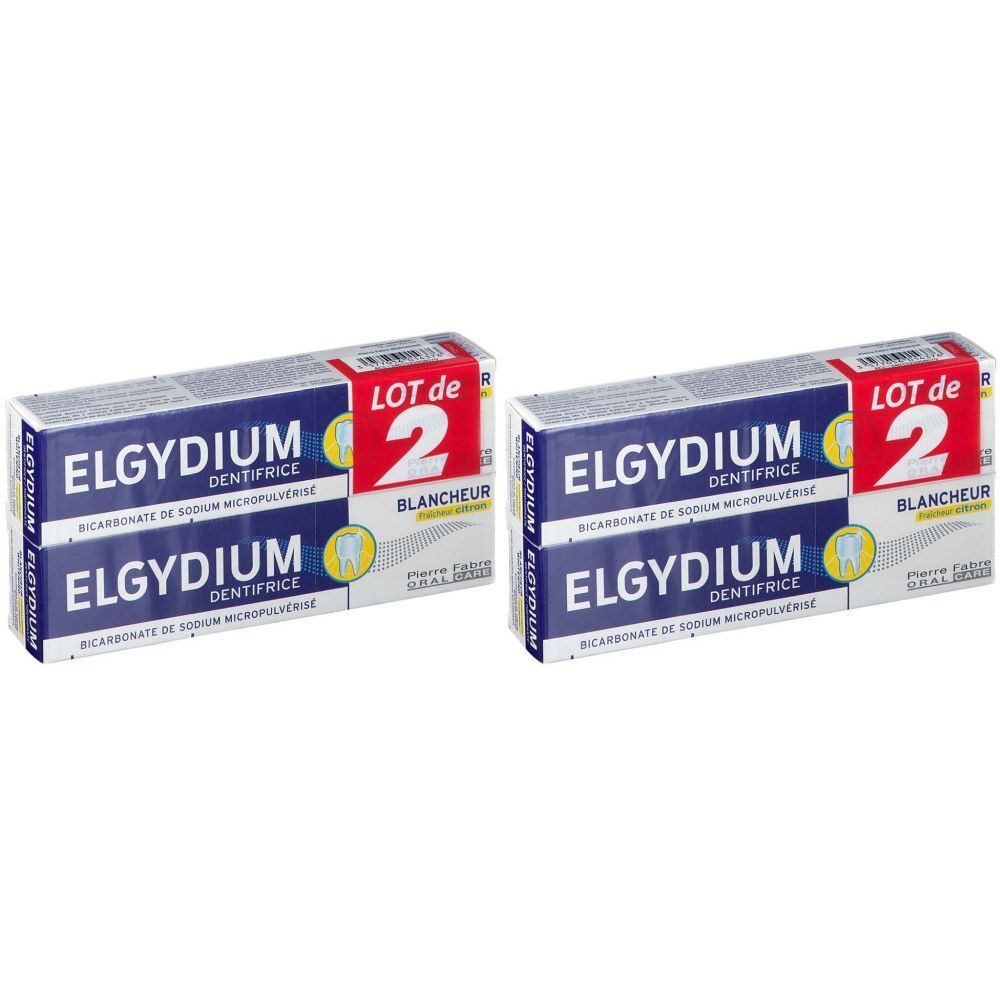 Elgydium Dentifrice Blancheur fraîcheur citron Dentifrice(S) 2x2x75 ml
