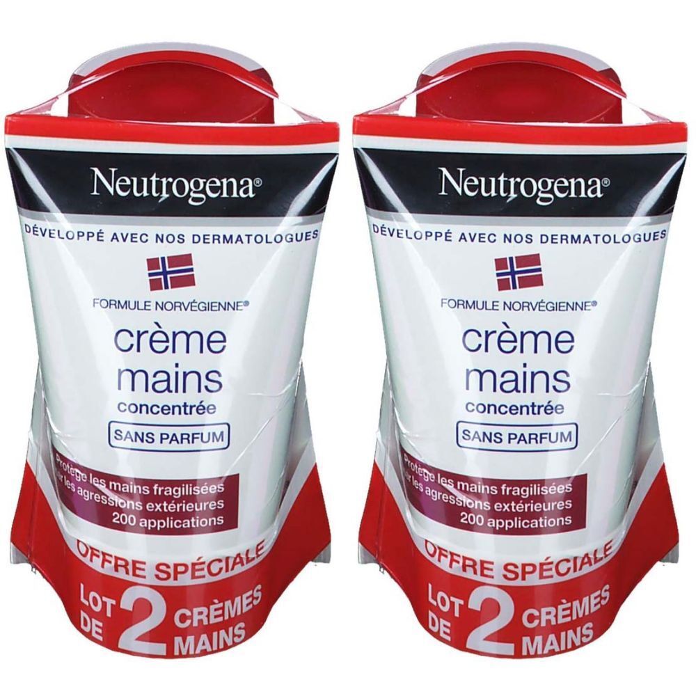 Neutrogena® Formule Norvégienne® Crème Mains Concentrée Sans Parfum 2x2x50 ml crème