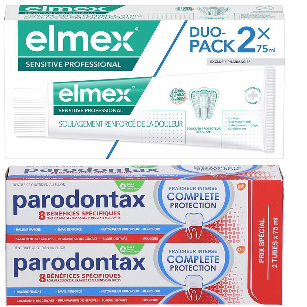parodontax Fraîcheur Intense Complete protection 2x2x75 ml dentifrice(s)