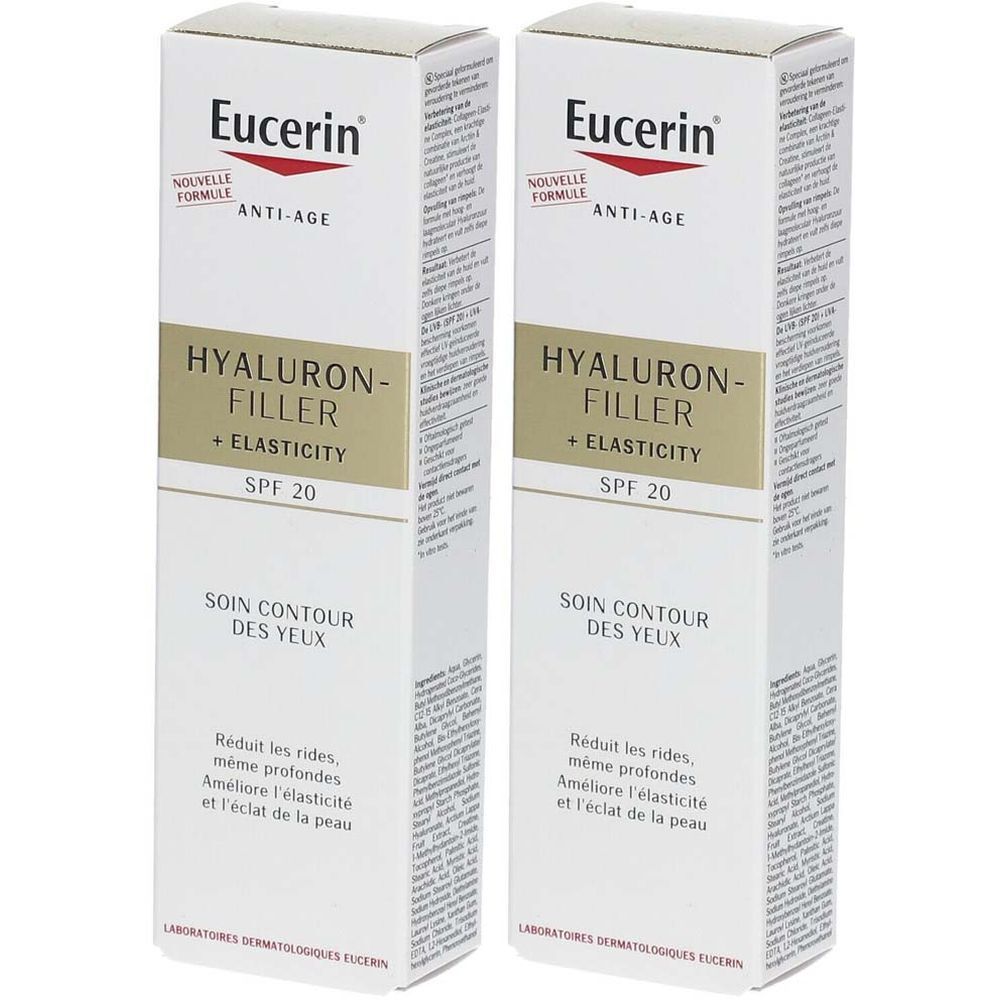 Eucerin® HYALURON-FILLER + ELASTICITY Contour des Yeux SPF 20 2x15 ml crème pour la peau